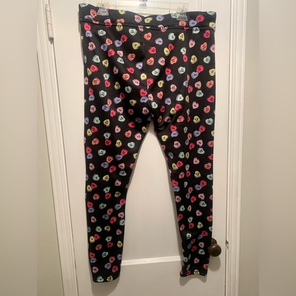 Serra Candy Heart Print Fleece Lined Leggings XL Valentines Galentines - Picture 4 of 13